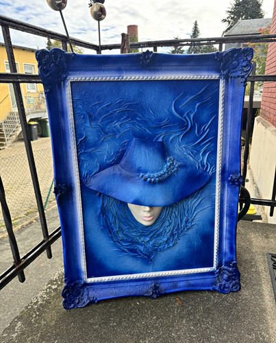 Wandbild dame mit - dame, hut