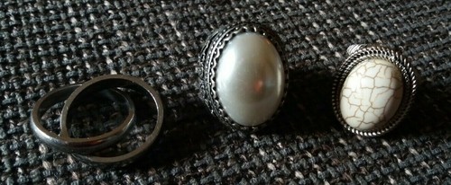Ringe silber creme perlmutt - silber/creme,