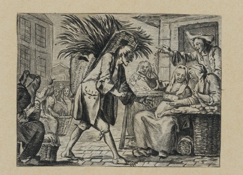 Kiepenkerl auf markt - kiepenkerl,