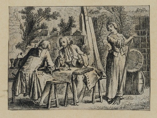 Edelmänner tisch mit magd - am,