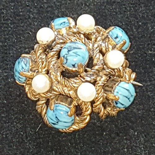 Vintage brosche goldfarben - brosche,